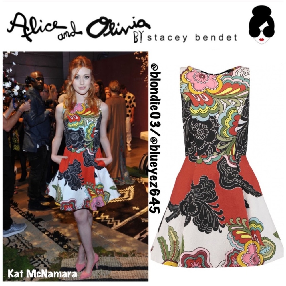 Alice + Olivia “Adrianne” floral pleated mini dress 8